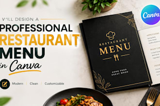 design a professional restaurant menu in canva