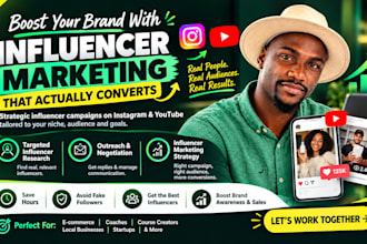 do influencer marketing, outreach and research for instagram and youtube