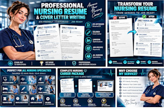 write an ats friendly nursing resume CV and cover letter for healthcare jobs