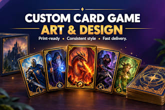 create custom card game art and card design for your tabletop game card game art