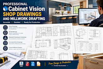 do professional cabinet vision shop drawings millwork draft