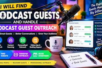 find podcast guests and handle targeted guest outreach