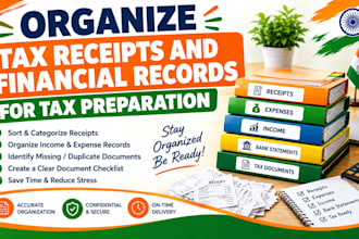 organize tax receipts and financial records for tax preparation