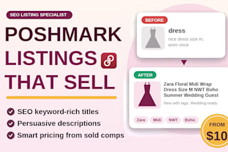 be your poshmark virtual assistant for listing, sharing and closet management