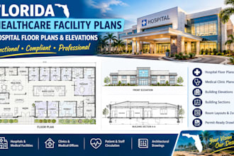 draw florida healthcare facility plans, hospital floor plans and elevations
