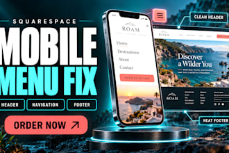 fix squarespace mobile navigation, header and footer issues