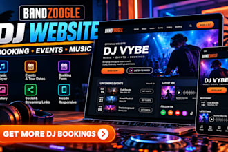 design a bandzoogle dj website with booking and events