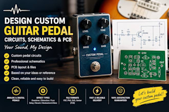 design custom guitar pedal circuits, schematics and pcb