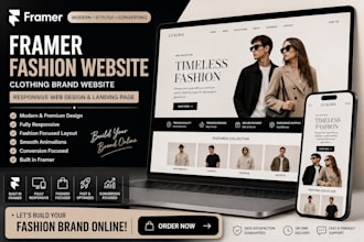 framer fashion website clothing brand website responsive web design landing page