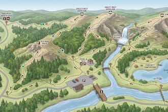 design hiking, trail, park and adventure maps