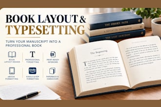 professional book formatting and typesetting for amazon KDP and print ready PDF