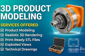 do 3d product modeling and realistic 3d rendering for 3d printing design