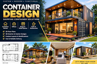 design premium container home design and 3d renders