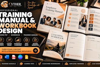 design a professional training manual workbook or course PDF