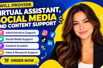 provide virtual assistant, social media and content support