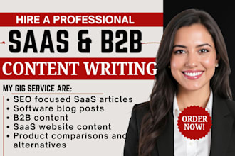 write SEO saas articles, software blog posts and b2b content, website content