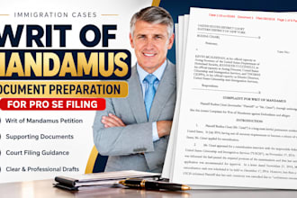draft writ of mandamus documents for uscis delay cases, edit a writ of mandamus