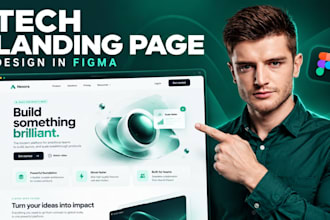 create high converting tech landing page design in figma