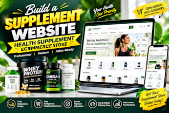 build supplement website health supplement ecommerce store