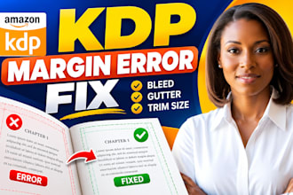 fix KDP margin errors, bleed, gutter, trim size, paperback book formatting
