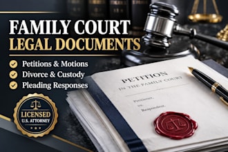 draft family court paperwork for divorce and child custody