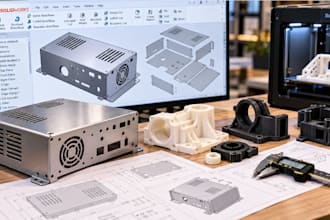 create 3d printing design, stl files, sheet metal enclosure, 3d cad model