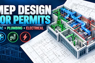 design mep drawing, hvac, plumbing plan and electrical design for permit plans