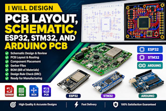 design pcb layout, schematic, esp32, stm32, and arduion pcb