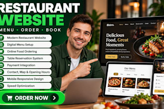 design a restaurant website with online ordering and reservations