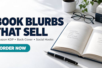 write a compelling book blurb, amazon KDP description, and back cover copy