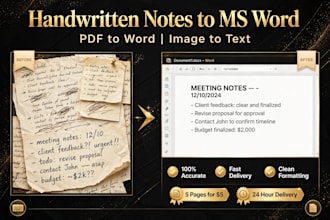 type your handwritten notes to ms word docs