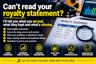 review your music royalty statements and show what is missing