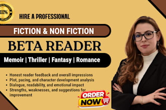 beta read ya memoir, thriller, fantasy, romance, fiction and non fiction books