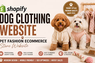 design shopify dog clothing website pet fashion ecommerce store website