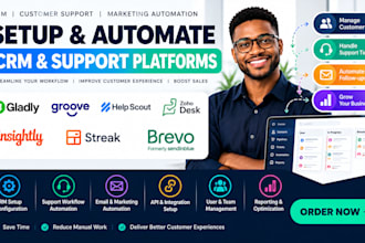 setup gladly groove help scout zoho desk insightly streak brevo CRM automation