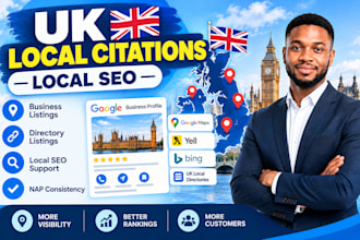 build UK local citations, business listings and local SEO directory submissions