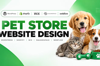 create dog puppy website pet care grooming  sitting store via shopify wordpress