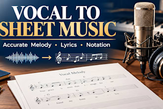 transcribe arrange your vocal melody or song from audio to sheet music
