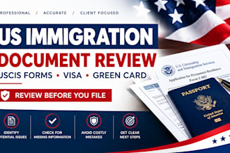 review your US immigration documents and uscis forms as a lawyer