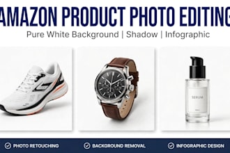 amazon product photo editing background removal and infographic