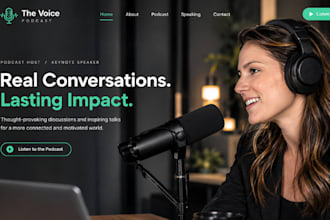 design wix podcast host website squarespace keynote speaker portfolio website