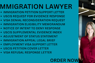 be your immigration lawyer for uscis petitions, rfe responses, and visa disputes