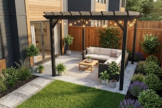 create detailed 3d patio and backyard designs