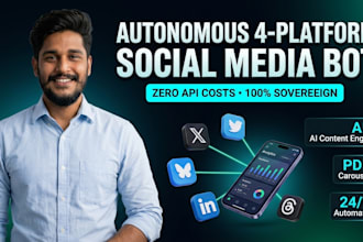 build an autonomous 4 platform ai social media bot