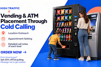 do cold calling for high traffic vending machine and atm placement