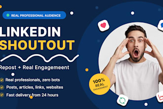 shoutout promote share website link to 1m USA UK linkedin twitter audience