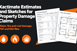 write xactimate estimates and sketches for water fire and roofing claims