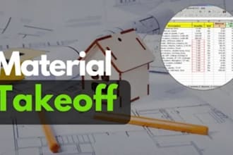 provide material takeoff, cost estimation, roof measurements and roof takeoff
