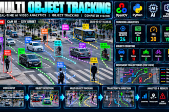 build ai object tracking, multi object tracking and video analytics