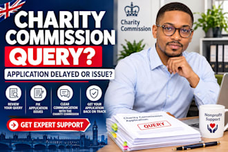 resolve UK charity commission queries and application issues